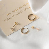 Set de Pendientes de Piedra Dara Brillane | Dorado