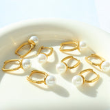 Veers Geometric Pearl Drop Earrings