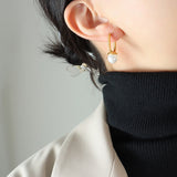 Veers Geometric Pearl Drop Earrings