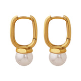 Veers Geometric Pearl Drop Earrings