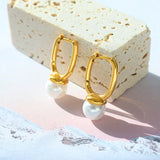 Veers Geometric Pearl Drop Earrings